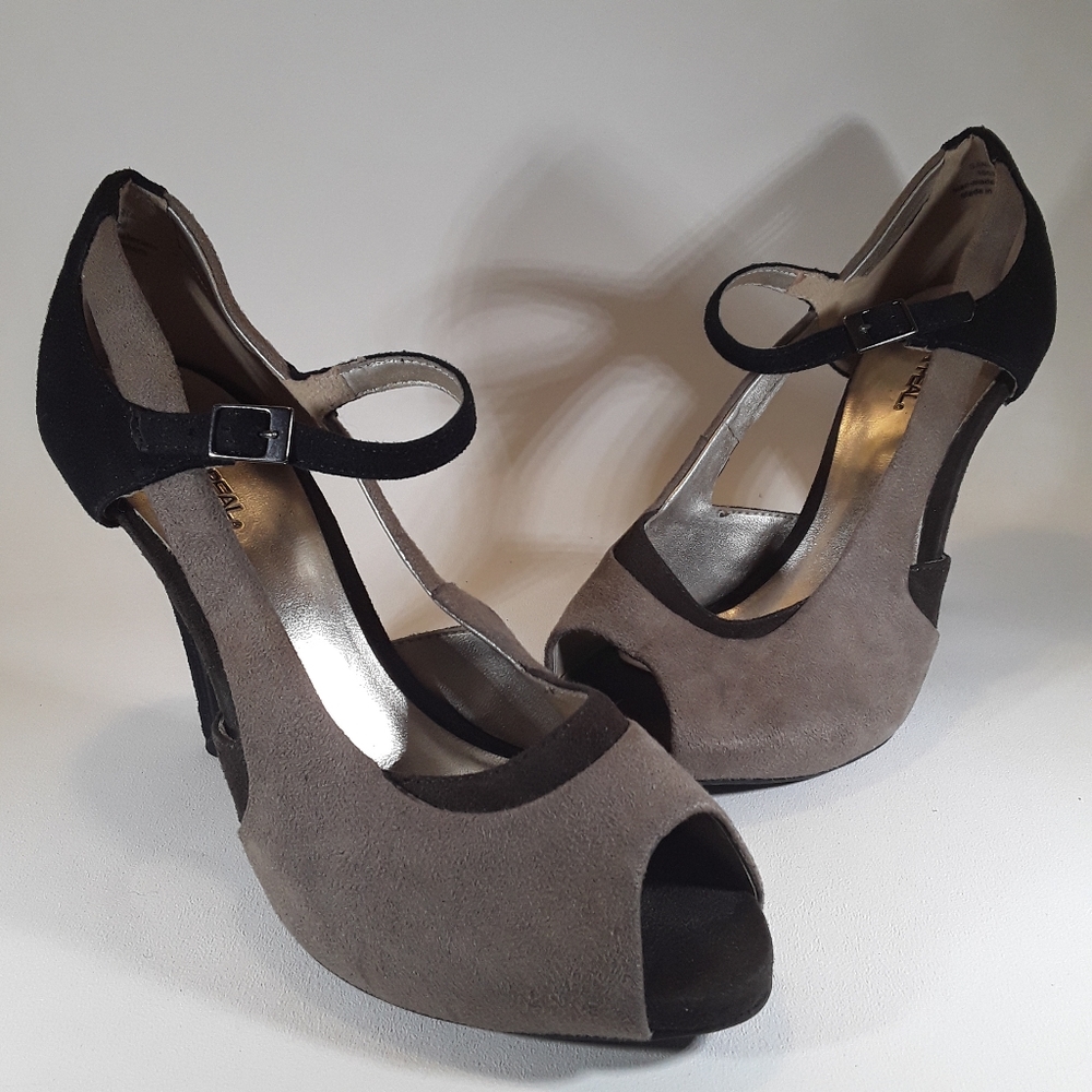 Xappeal Sangria Heels Brown Tan Black Sz 9